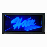 Bright LED "HAIR" Sign Static Neon Light Tunnel Lamp Infinity Light Mirror Light Frame 18118