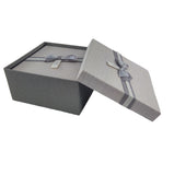Gift Boxes with Ribbon, a Nested Set of 3 (Grey) Ready for Gift Giving 18132