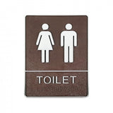 6X8" Unisex Toilet Door Sign Restroom Male & Female Braille Double Sided Tape 18141-TOILET
