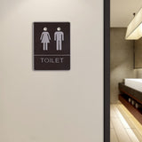 6X8" Unisex Toilet Door Sign Restroom Male & Female Braille Double Sided Tape 18141-TOILET