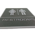 Unisex "RESTROOMS" Braille Sign Self-adhesive Door Sign Wall Sign 18141-UNISEX