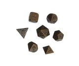 Antique Copper Solid Zine Alloy Polyhedral Dice Set of 7 Metal RPG Role Playing Game Dices 18148