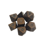Antique Copper Solid Zine Alloy Polyhedral Dice Set of 7 Metal RPG Role Playing Game Dices 18148
