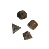 Antique Copper Solid Zine Alloy Polyhedral Dice Set of 7 Metal RPG Role Playing Game Dices 18148