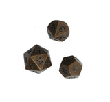 Antique Copper Solid Zine Alloy Polyhedral Dice Set of 7 Metal RPG Role Playing Game Dices 18148