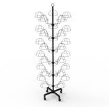 FixtureDisplays 6-Tier Hat Display Rack Free Standing Headwear Wig Rack Metal Floor Rack for Caps, Fits 30 Hats, 22" X 22" X 66" 18164-BLACK