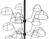 FixtureDisplays 6-Tier Hat Display Rack Free Standing Headwear Wig Rack Metal Floor Rack for Caps, Fits 30 Hats, 22" X 22" X 66" 18164-BLACK