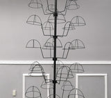 FixtureDisplays 6-Tier Hat Display Rack Free Standing Headwear Wig Rack Metal Floor Rack for Caps, Fits 30 Hats, 22" X 22" X 66" 18164-BLACK