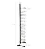 FixtureDisplays 12-Tier Hat Display Rack 12.5" wide x 75" high x 14.5" deep 18165-BLACK
