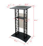 Truss Podium Metal Pulpit Church Podium Conference Pulpit Event Lectern Cup Hold with Cross Decor 18353+1803-CROSS
