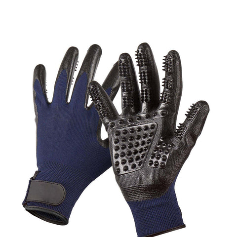 Pet Grooming Gloves, Enhanced Five Finger Design, Great for Cats, Dogs & Horses, Long & Short Fur