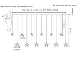 Twinkle Star 12 Stars 138 LED Curtain String Lights Warm white Window Curtain Lights with 8 Flashing