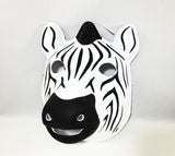 Used Zebra PVC Mask Costume Accessory Child KidsAdult Jungle Animal Holloween 18507