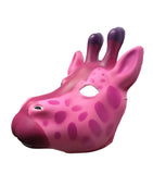 Used Pink Giraffe PVC Mask Costume Accessory Child KidsAdult Animal Holloween 18518