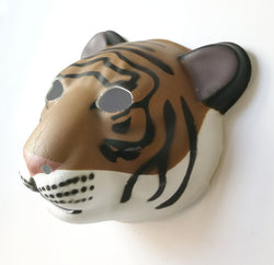 Used Tiger PVC Mask Costume Accessory Child KidsAdult Jungle Animal Holloween 18520