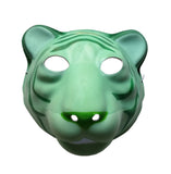 Used Green Tiger PVC Mask Costume Accessory Child KidsAdult Animal Holloween 18521