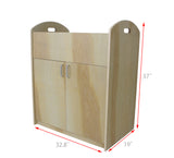 Children Infant Changing Table with Pad, Wooden Changing Table, Natural, Optiona Install Castors 18541