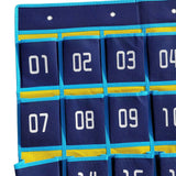 30-Pocket Numbered Classroom Pocket Chart for Cell Phones and Calculator Holder Hanging Wall Door