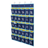 30-Pocket Numbered Classroom Pocket Chart for Cell Phones and Calculator Holder Hanging Wall Door