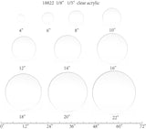 3PK 14" Clear Acrylic Plexiglass Lucite Circle Round Disc, 3/16" Thick