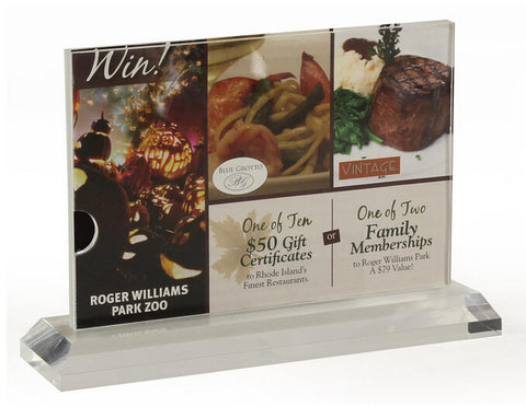 6 x 4 Acrylic Sign Holder for Tabletops, Double-sided, Top Insert - Clear 19023