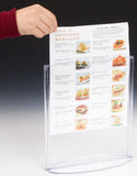 8.5 x 11 Sign Holder for Tabletop, T-style Table Tent with Oval Base - Clear 19028