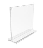 7" x 5"Inside Magnet Dims Acrylic Sign Holder with Magnets, T style   Clear 19037