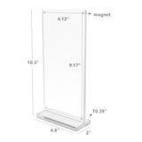 4" x 9"Inside Magnet Dims Acrylic Sign Holder with Magnets, T style   Clear19038