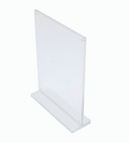 8.5_x_11_Acrylic_Sign_Holder_with_Magnets,_T-style_-_Clear_19039 –  FixtureDisplays