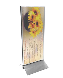 4 x 9" Acrylic Sign Holder with Aluminum Base, Double-sided 19044