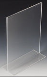 8.5 x 11 Acrylic Sign Holder for Tabletops, Bottom Insert, T-style - Clear 19050