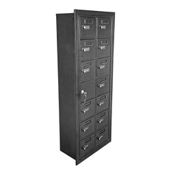 Recess Wall Mount Cell Phone Storage Locker 14 Door Front Admin Access ComboLock 19078-14ARC