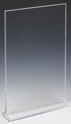 11 x 17 Acrylic Sign Holder for Tabletops, Top Insert, T-style - Clear 19081