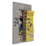 8.5 x 11" Acrylic Sign Holder with Pocket for 4 x 9 Brochures Slant Back Design 19103