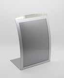 8.5 x 11 Sign Holder for Tabletop with Curved Frame, Magnetic Lens - Black 19129