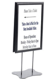11 x 17 Sign Holder with Pedestal Base, Double-sided, Snap Open - Black 19136
