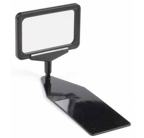 5.5 x 3.5 Sign Holder for Tabletops, Shovel Base, 2 Display Options - Black 19137