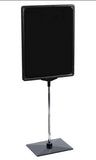 11 x 14 Sign Holder for Tabletops, 2 Inserts   3 Base Options - Black 19154