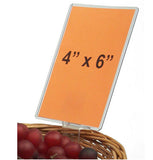 4 x 6 Clip on Sign Holder with Sign Sleeve, Pivot Point - Clear 19156