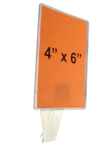 4 x 6 Clip on Sign Holder with Sign Sleeve, Pivot Point - Clear 19156
