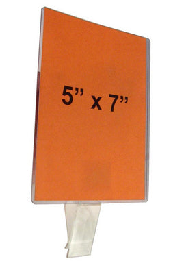 5 x 7 Clip on Sign Holder with Sign Sleeve, Pivot Point - Clear 19157