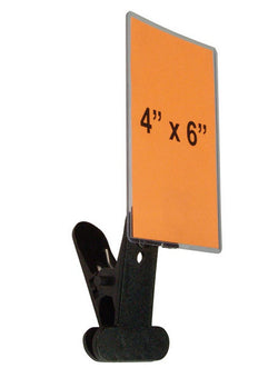 4 x 6 Clip-on Sign Holder with Clear PVC Sign Sleeve, Fits 1-3/16-inch Edges - Black 19160