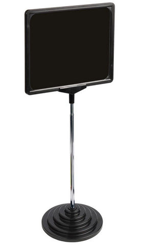 11 x 8.5 Sign Holder for Tabletops, 2 Inserts   2 Color Options, Round Stepped Base 19165