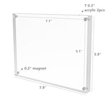 5 x 7" or 7 x 5" Magnetic Picture Frame for Tabletop, Double Sided Box 19185