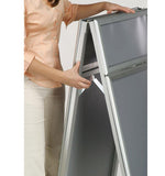 22 x 28 Sidewalk Sign for Posters, Snap Open, Headers, 2 Sided - Silver 19199