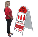 24 x 36 Sidewalk Sign with Magnetic Lens, Separate Headers, Double Sided - White 19202