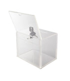 6 x 4" Sign Holder Acrylic Ballot Box with Lock - Clear  19216