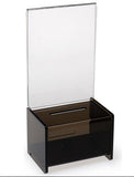 5.1" x 10.8" x 3.6" Acrylic Ballot Box with Lock, 5 x 7 Sign Holder - Black 19218