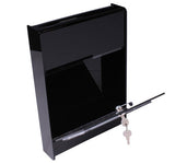 10.5" x 15.0" x 2.5" Acrylic Ballot Box for Wall Mount Use, 8.5 x 5.5 Sign Holder, Locking - Black 19227