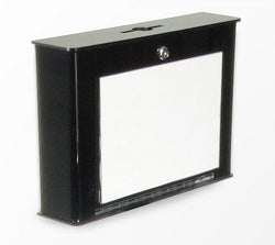 15.0 x 10.5 x 3.4 Key Drop Box with 11 x 7.5 Frame Lock, Wall Mount   Black